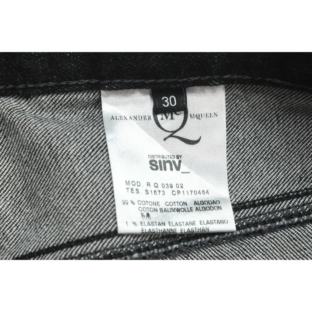 Alexander McQueen Jeans Mens 30x32 Black Skull Embroidered Slim Straight Italy - Picture 7 of 16